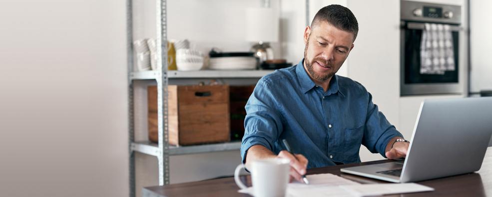 student studying at home